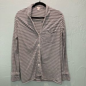 J.Crew
XXS Grey/white striped pj shirt